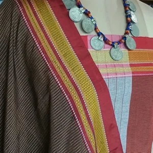 Silk-Cotton Ilkal with Two Pallas -(ILKA10044)