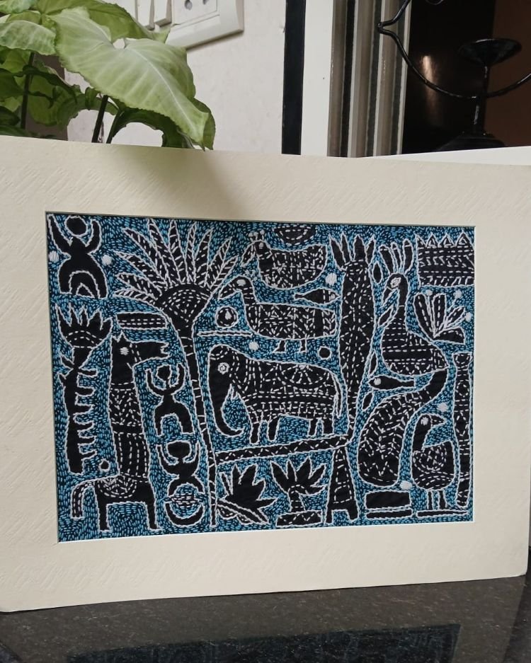 Kantha Embroidered Artwork – (ARTW1040)