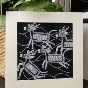 Kantha Embroidered Artwork Reindeer – (ARTW1037)