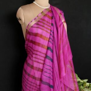 Hand tie-dye Leheriya on Kota Silk (HTKS1001)
