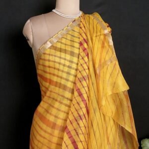 Hand tie-dye Leheriya on Kota Silk (HTKS1012)