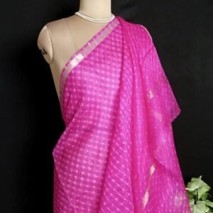 Hand tie-dye Leheriya on Kota Silk (HTKS1014)
