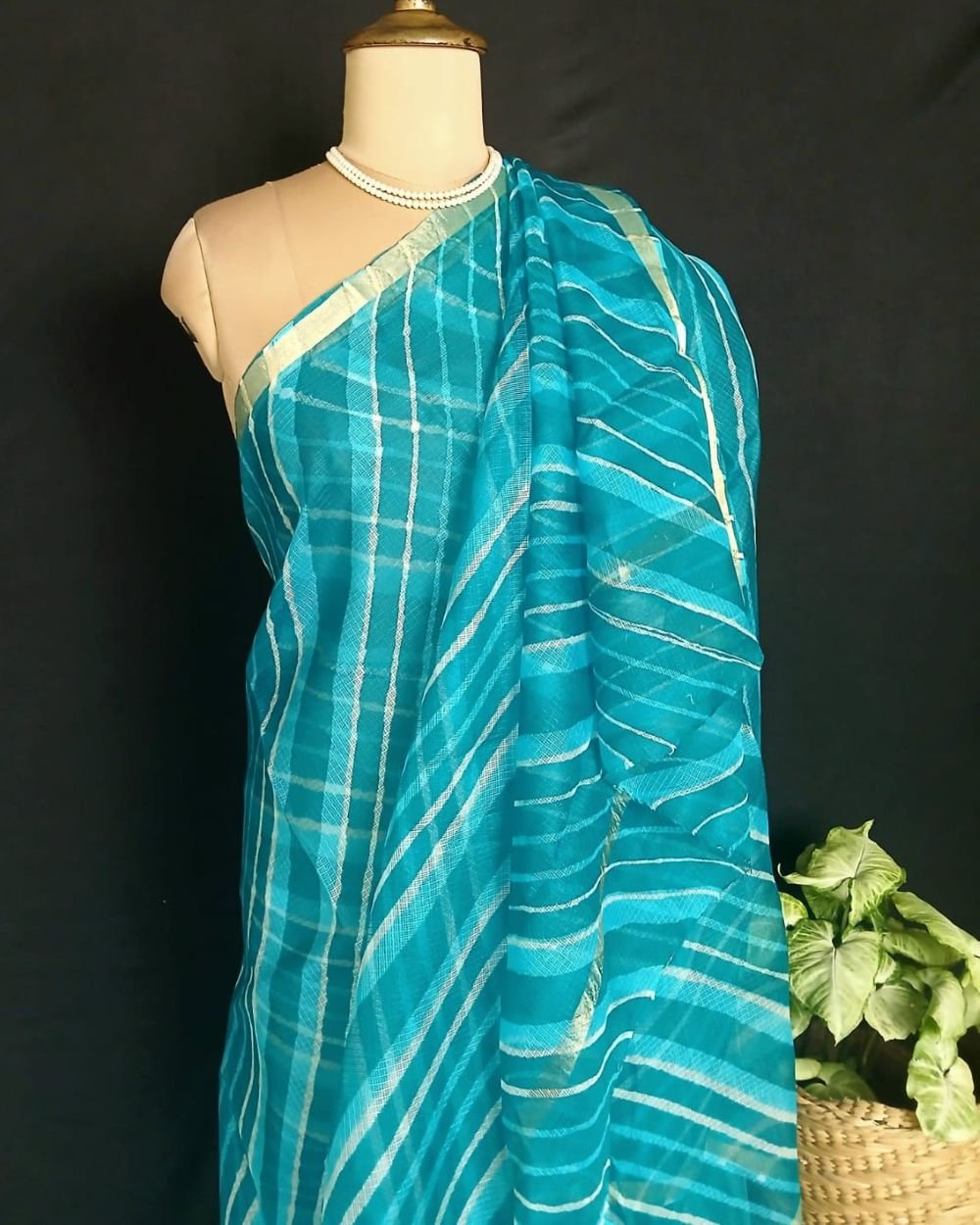 Hand tie-dye Leheriya on Kota Silk (HTKS1007)