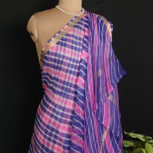 Hand tie-dye Leheriya on Kota Silk (HTKS1025)