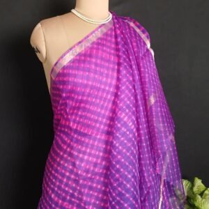 Hand tie-dye Leheriya on Kota Silk (HTKS1005)