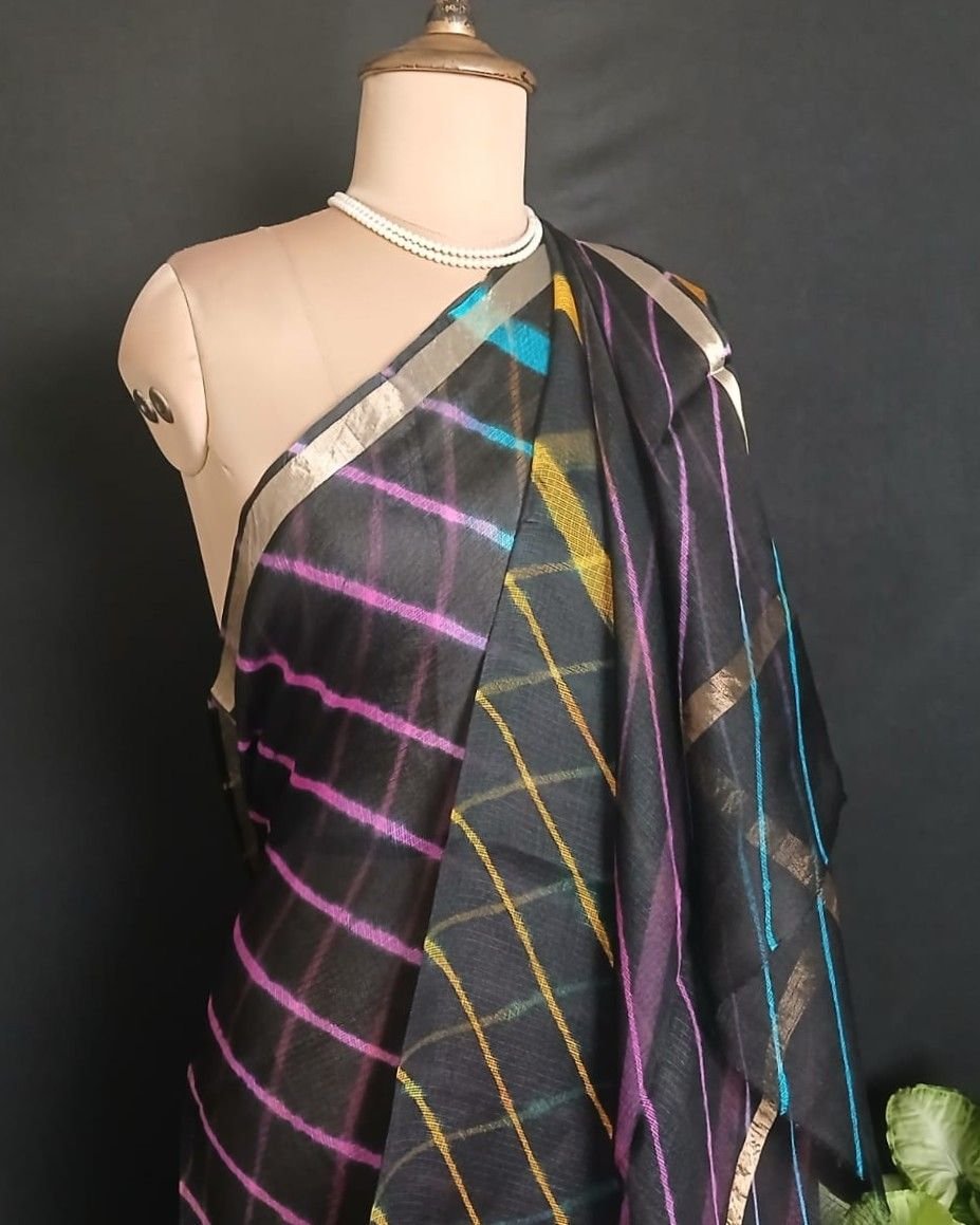 Hand tie-dye Leheriya on Kota Silk (HTKS1009)