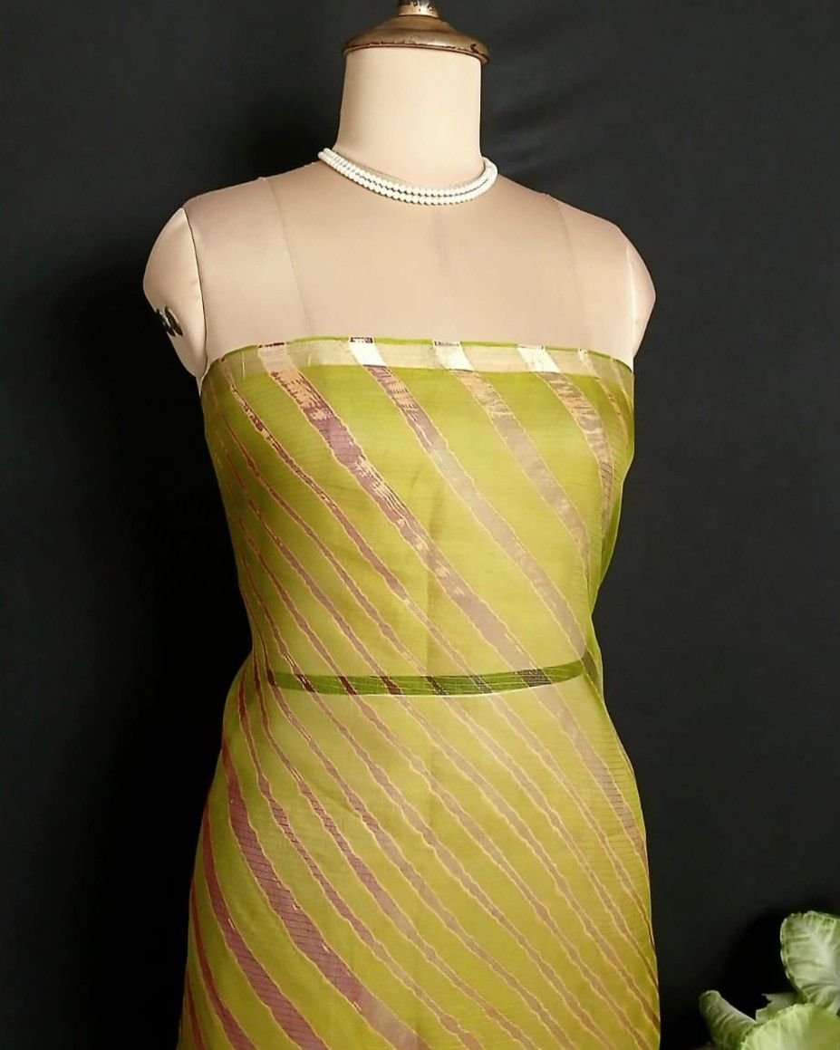 Hand tie-dye Leheriya on Kota Silk (HTKS1010) - Image 7