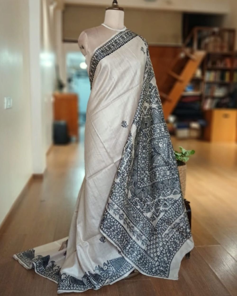Madhubani on Tussar Silk – (MADT0050)