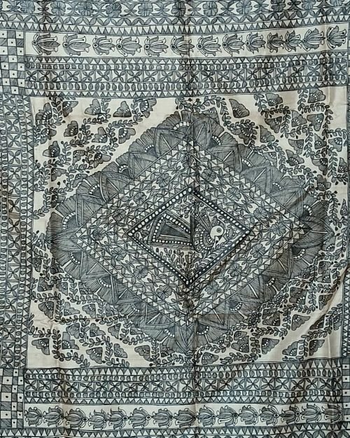 Madhubani on Tussar Silk – (MADT0050) - Image 11