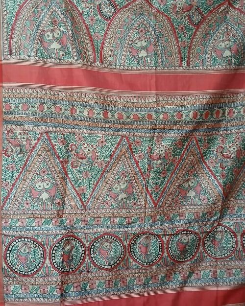 Madhubani on Tussar Silk – (MADT0057) - Image 12