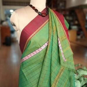 Handloom Cotton Saree from Narayanpet in Telangana – (HCSN1013)