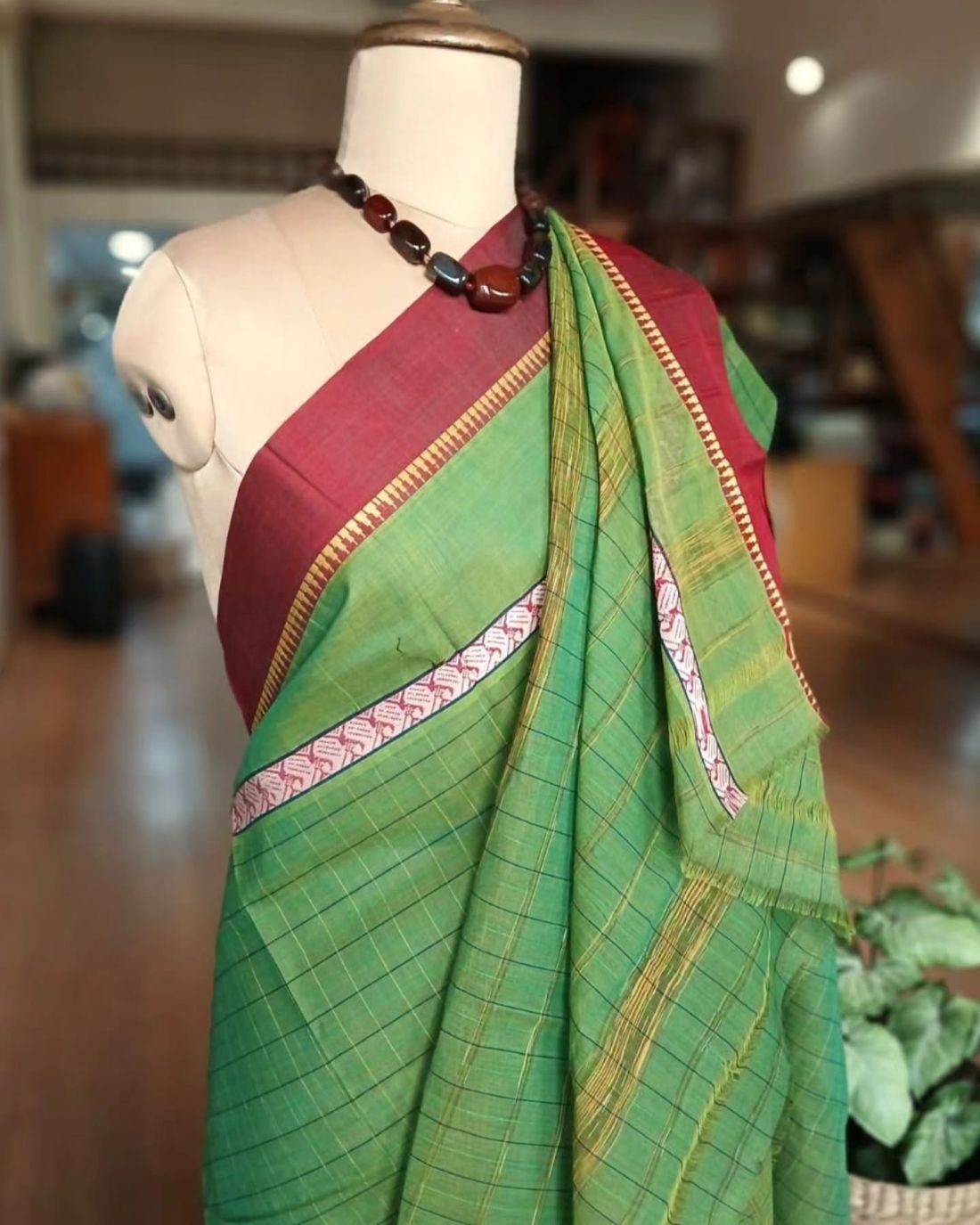 Handloom Cotton Saree from Narayanpet in Telangana – (HCSN1013)