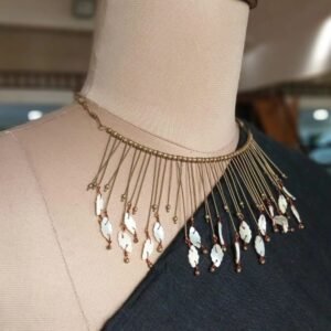 Ceramic Copper and Brass Combination Necklace - (CCBN0027)