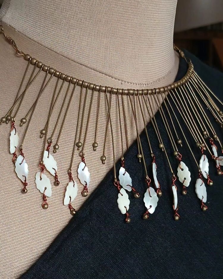 Ceramic Copper and Brass Combination Necklace - (CCBN0027) - Image 2