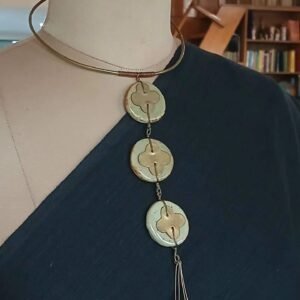Ceramic Copper and Brass Combination Necklace - (CCBN0026)