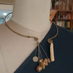 Ceramic Copper and Brass Combination Necklace - (CCBN0024)