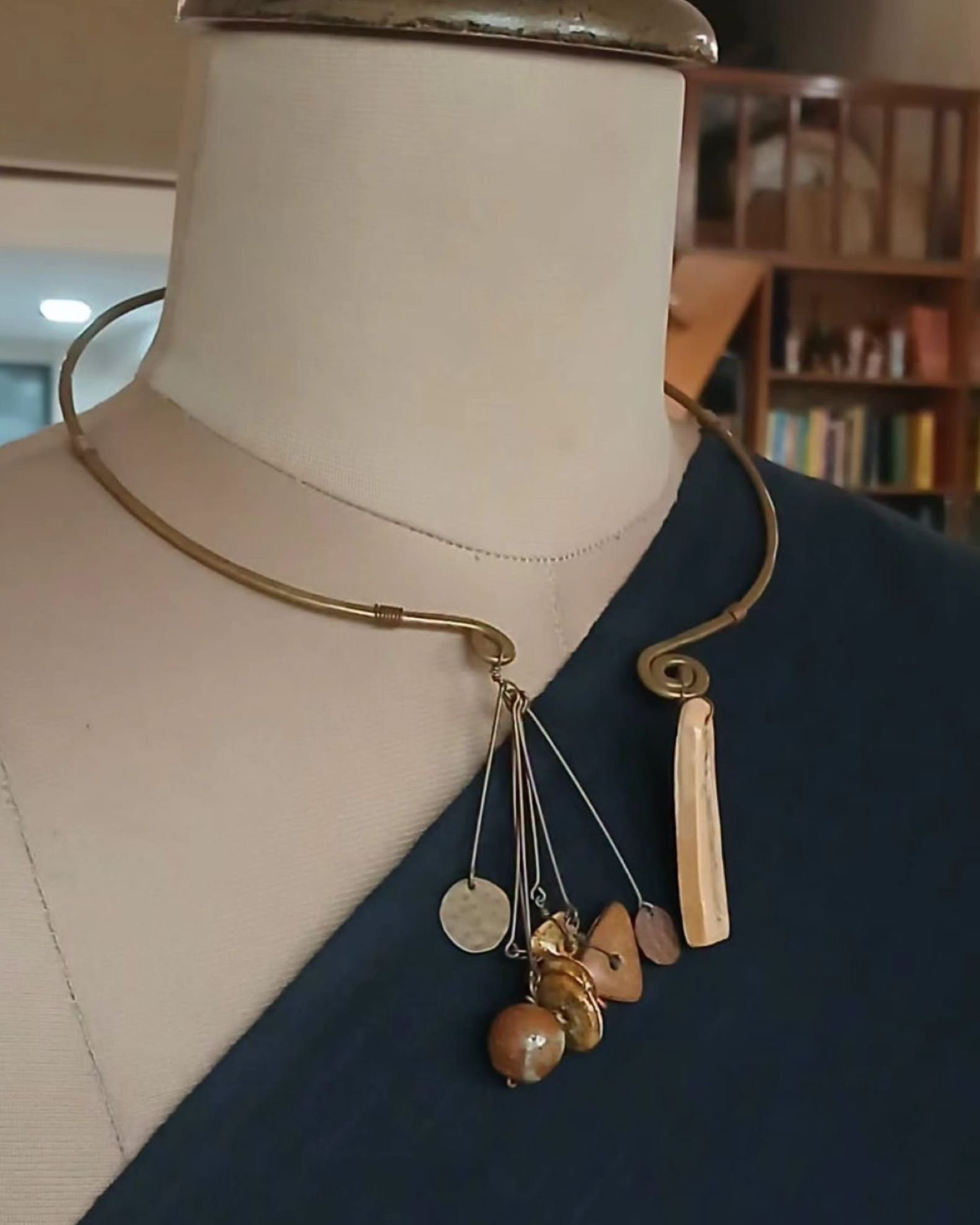 Ceramic Copper and Brass Combination Necklace - (CCBN0024)