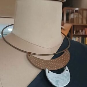 Ceramic Copper and Brass Combination Necklace - (CCBN0025)
