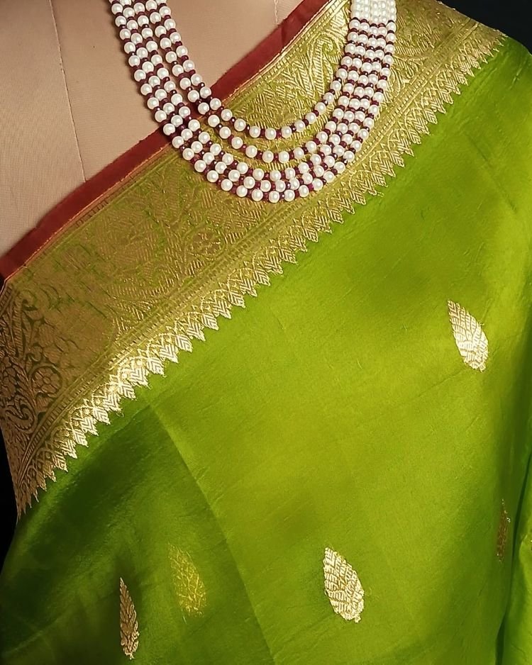 Pure Silk Organza Banarasi Saree - (PSOB0003) - Image 3