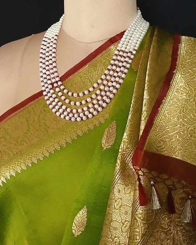 Pure Silk Organza Banarasi Saree - (PSOB0003) - Image 6