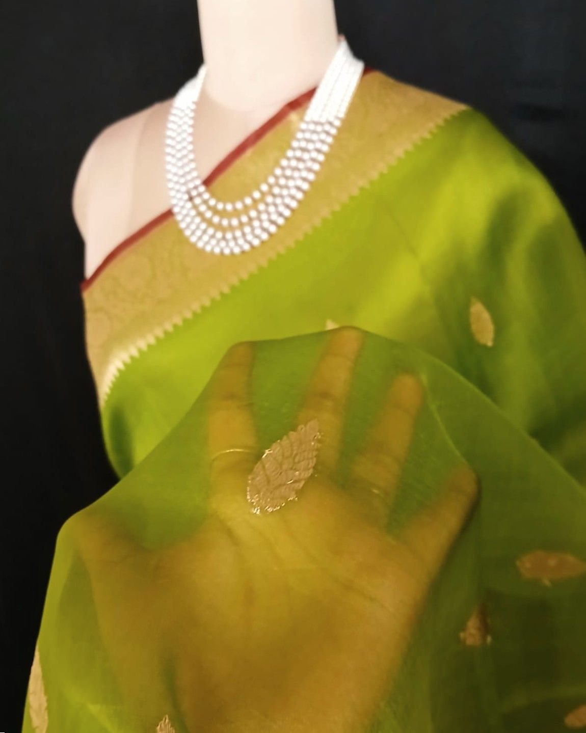 Pure Silk Organza Banarasi Saree - (PSOB0003) - Image 7