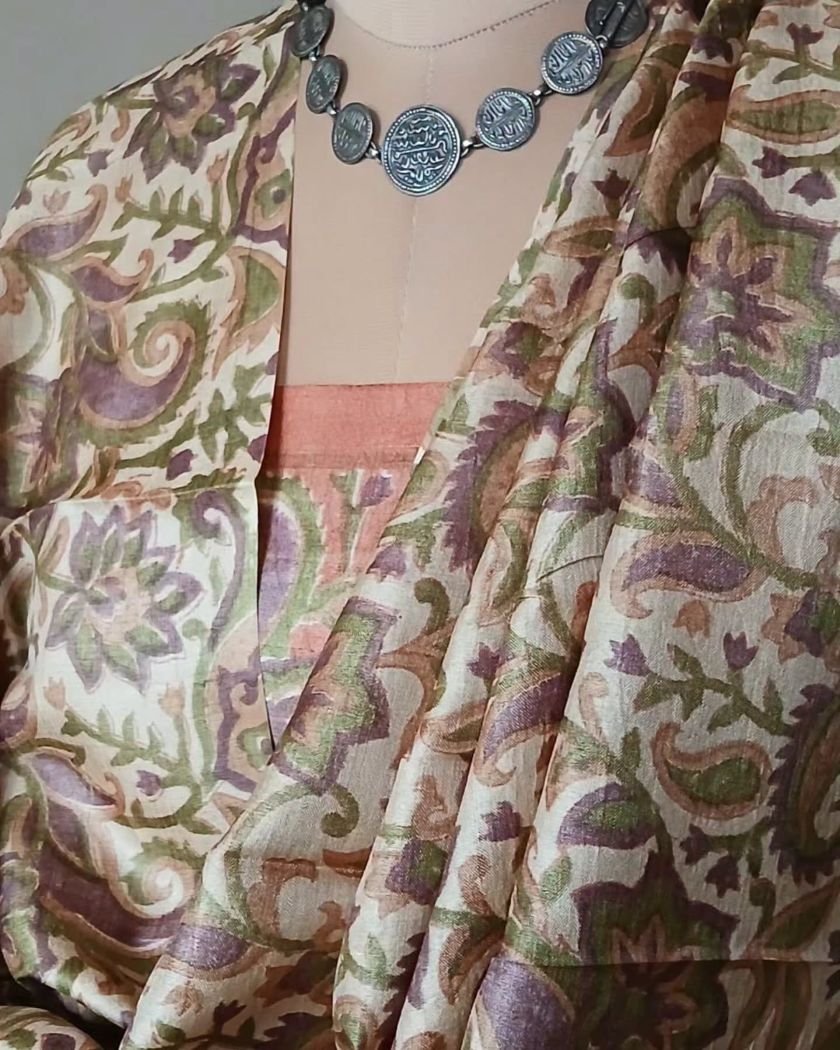 Tussar Silk 2-Piece Kurta and Dupatta Set - (TSKD0001) - Image 2