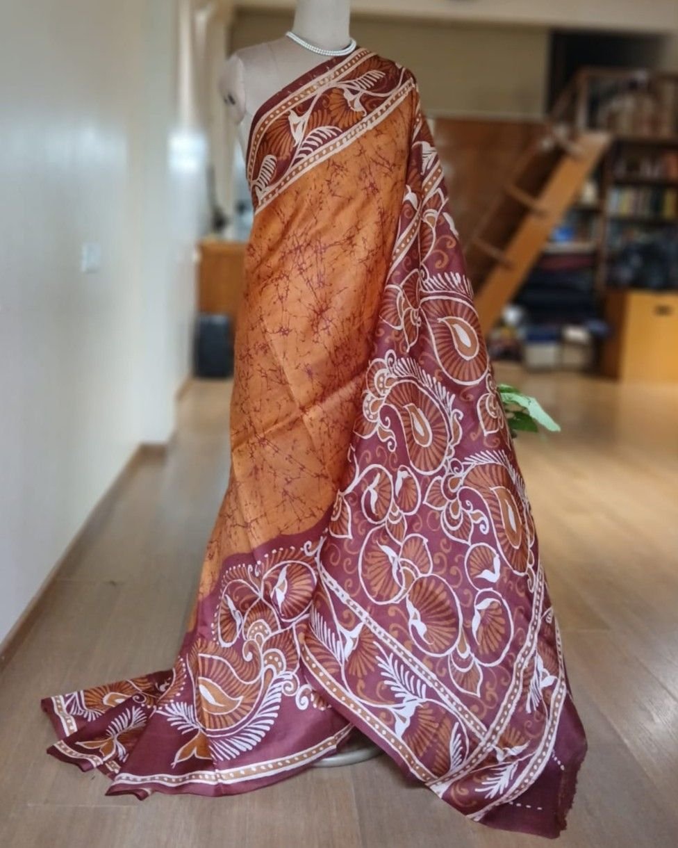 Batik Silk Saree from Murshidabad – (BSSM0010)