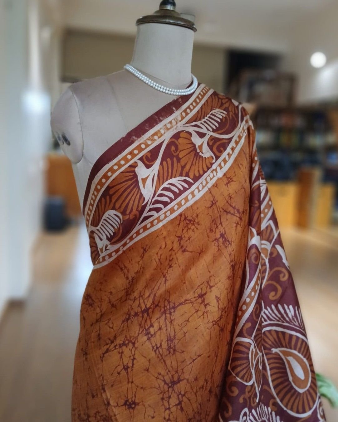 Batik Silk Saree from Murshidabad – (BSSM0010) - Image 2