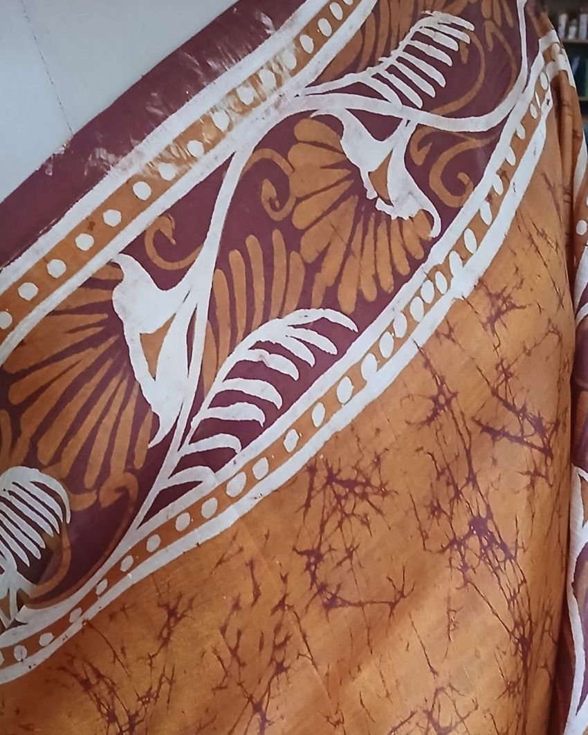 Batik Silk Saree from Murshidabad – (BSSM0010) - Image 3