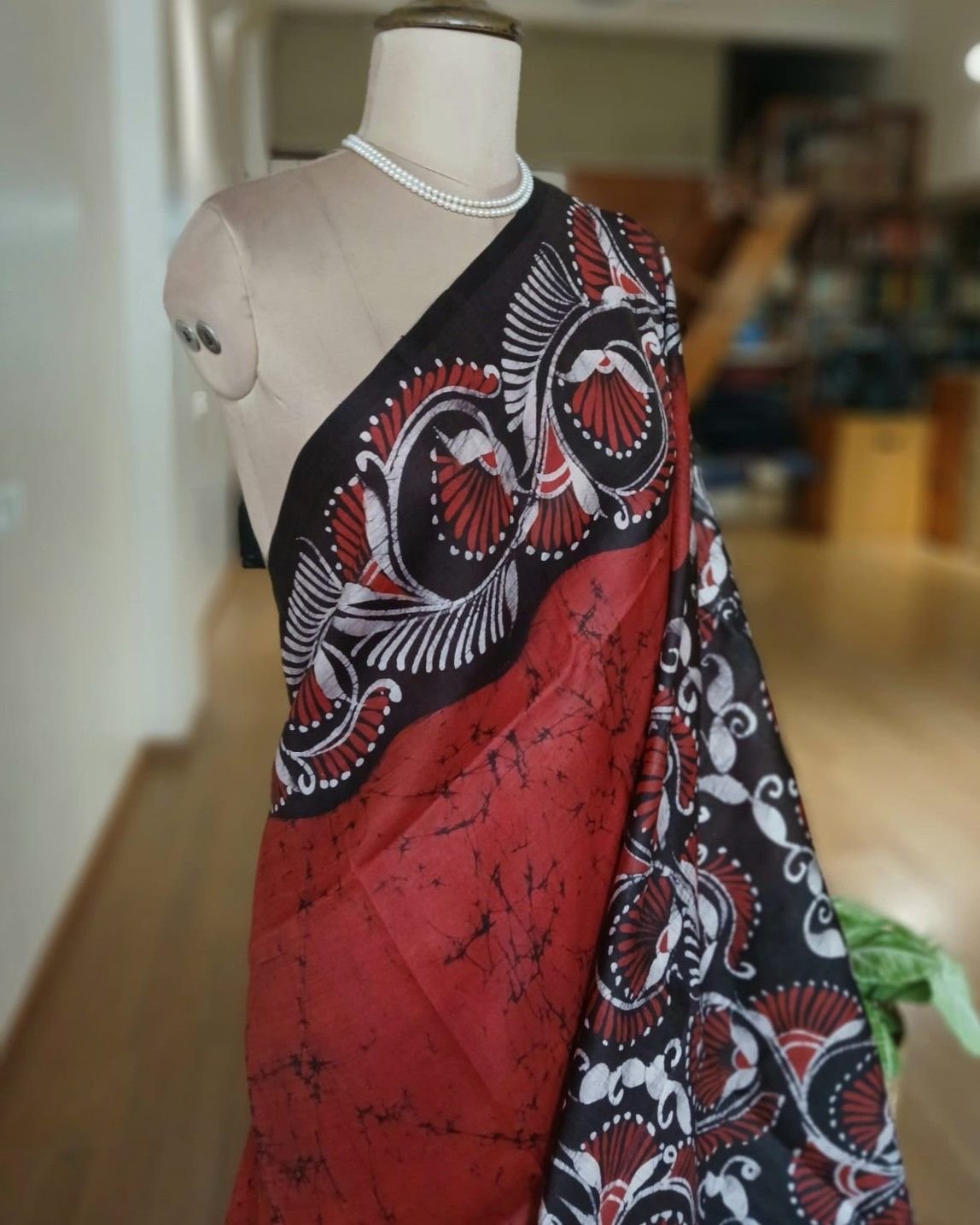 Batik Silk Saree from Murshidabad – (BSSM0011) - Image 2