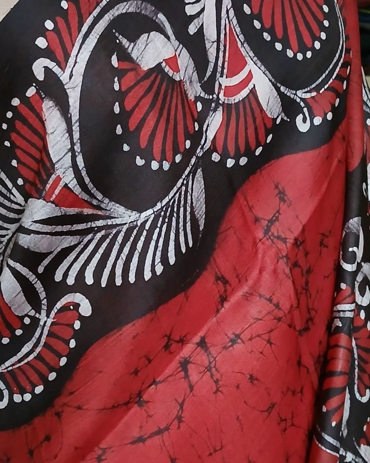 Batik Silk Saree from Murshidabad – (BSSM0011) - Image 3