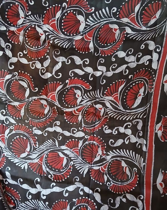 Batik Silk Saree from Murshidabad – (BSSM0011) - Image 5