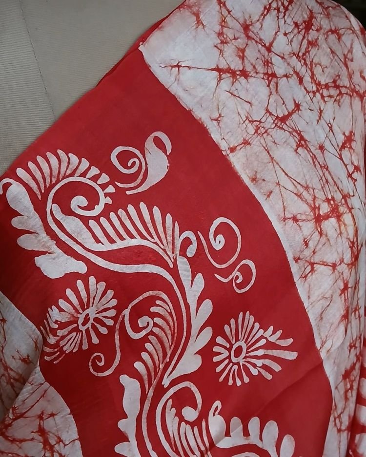 Batik Silk Saree from Murshidabad – (BSSM0013) - Image 3