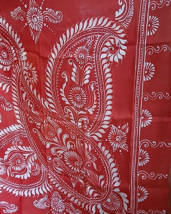 Batik Silk Saree from Murshidabad – (BSSM0013) - Image 5