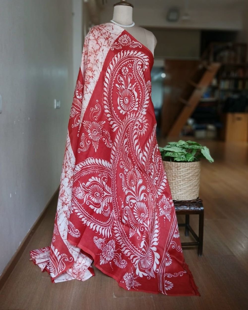 Batik Silk Saree from Murshidabad – (BSSM0013) - Image 6
