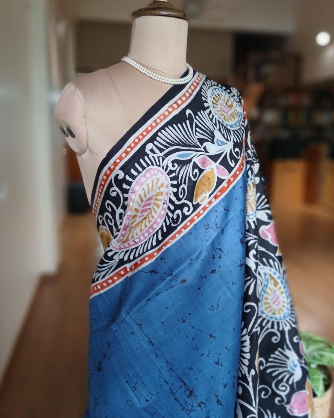 Batik Silk Saree from Murshidabad – (BSSM0014) - Image 2