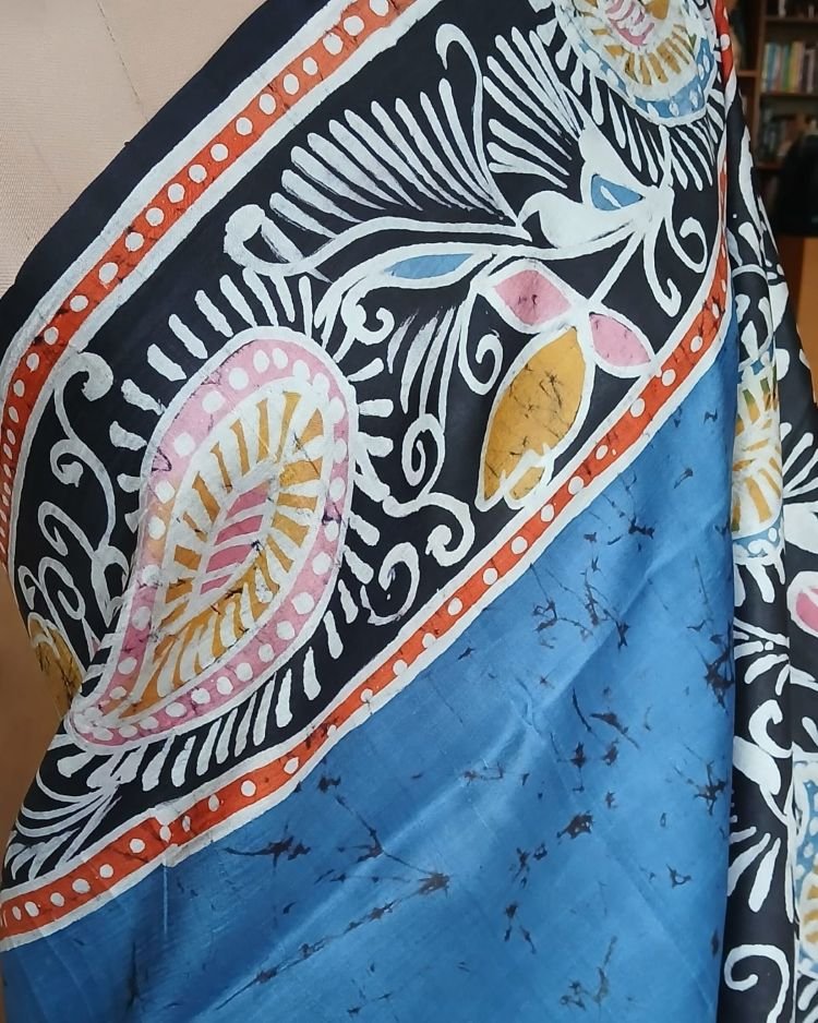 Batik Silk Saree from Murshidabad – (BSSM0014) - Image 3