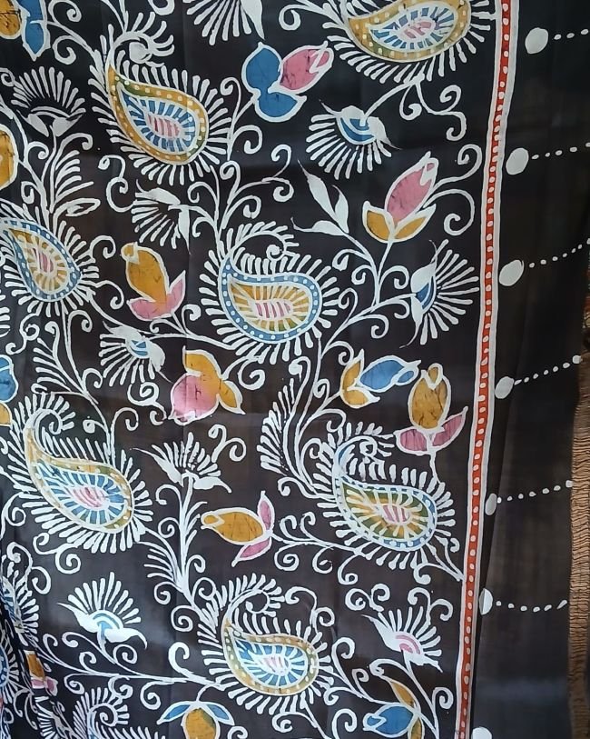 Batik Silk Saree from Murshidabad – (BSSM0014) - Image 5