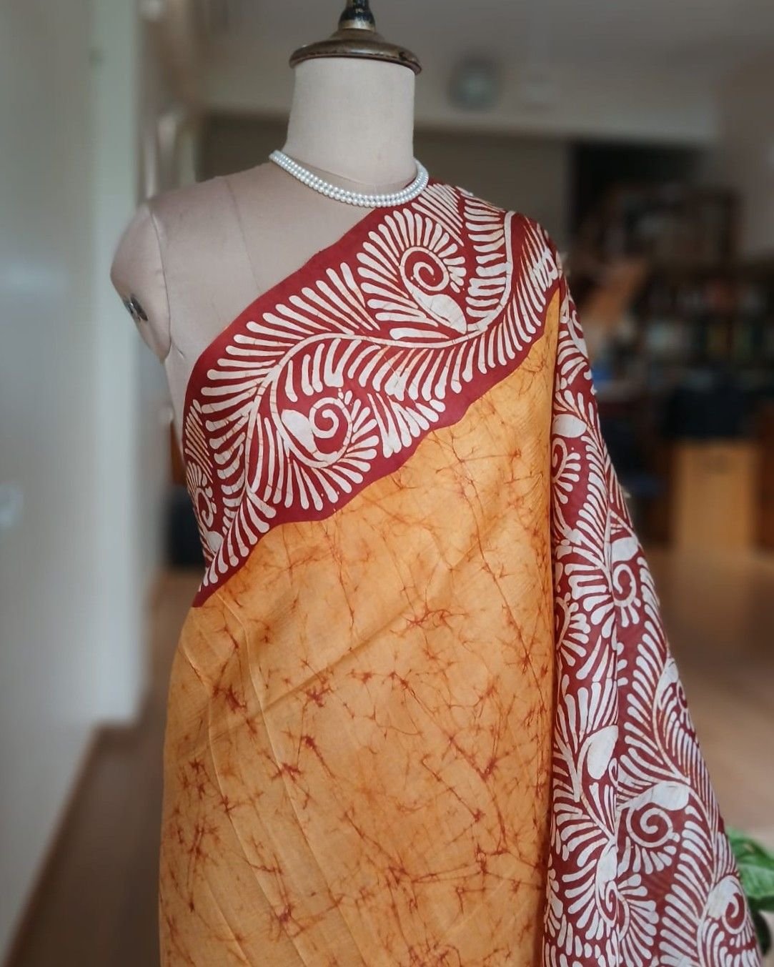 Batik Silk Saree from Murshidabad – (BSSM0015) - Image 2