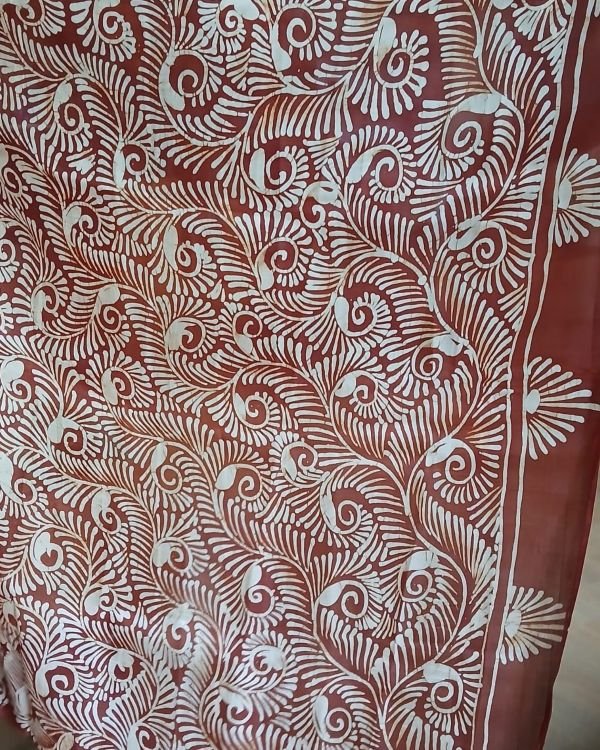 Batik Silk Saree from Murshidabad – (BSSM0015) - Image 5