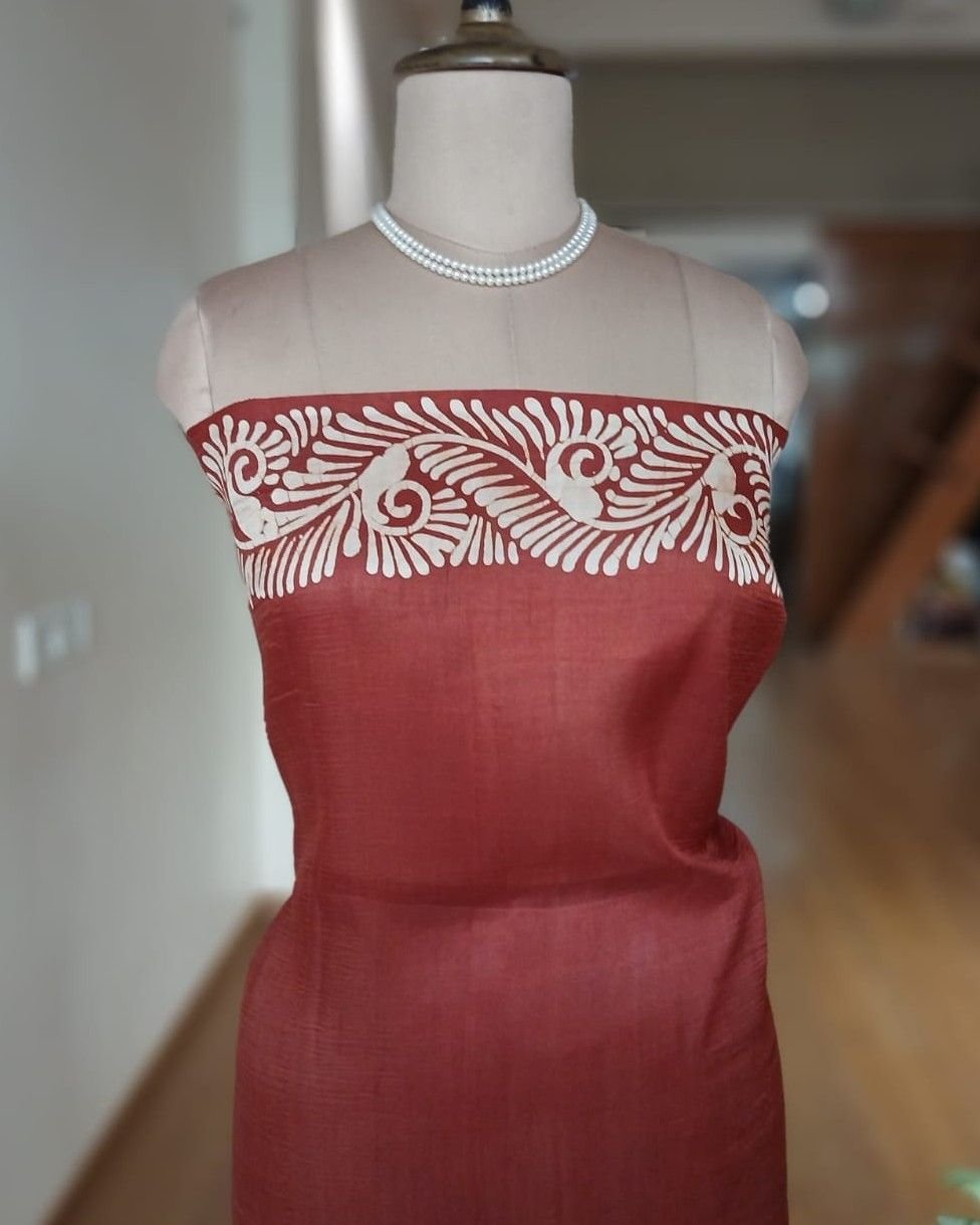 Batik Silk Saree from Murshidabad – (BSSM0015) - Image 7