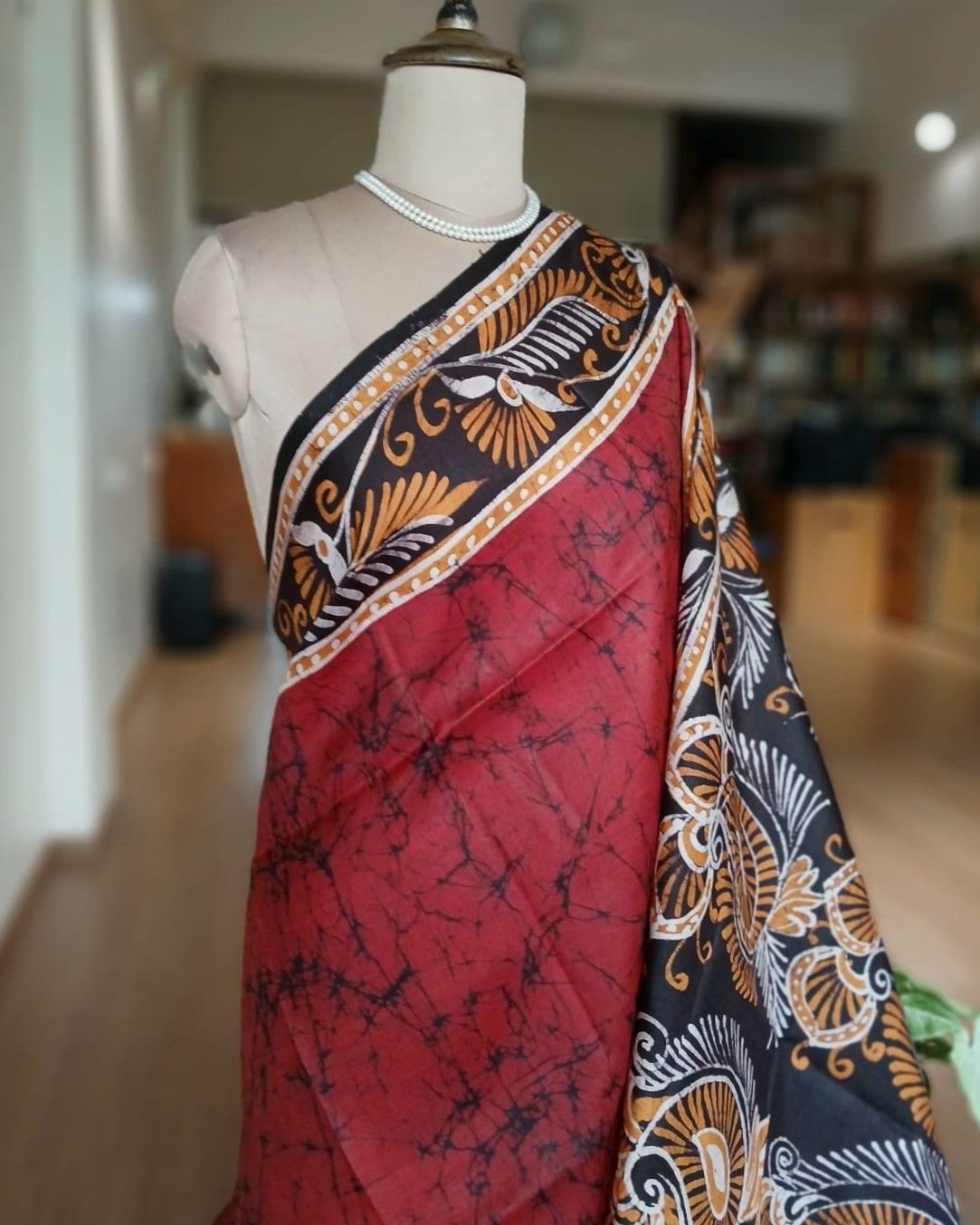Batik Silk Saree from Murshidabad – (BSSM0016) - Image 2