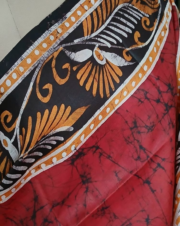 Batik Silk Saree from Murshidabad – (BSSM0016) - Image 3