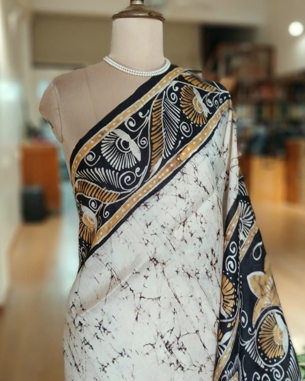 Batik Silk Saree from Murshidabad – (BSSM0002) - Image 2