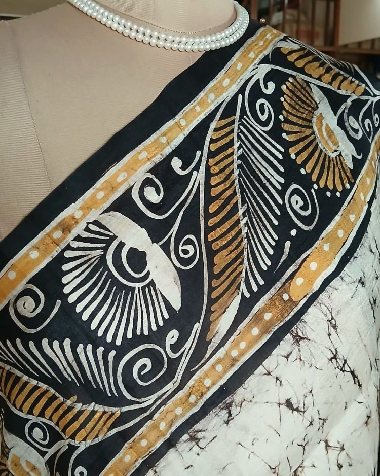 Batik Silk Saree from Murshidabad – (BSSM0002) - Image 3