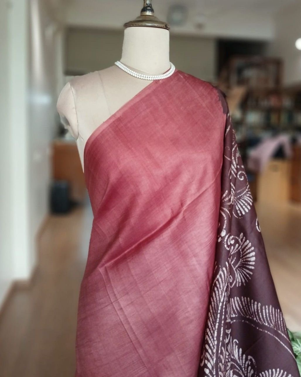 Batik Silk Saree from Murshidabad – (BSSM0021) - Image 2
