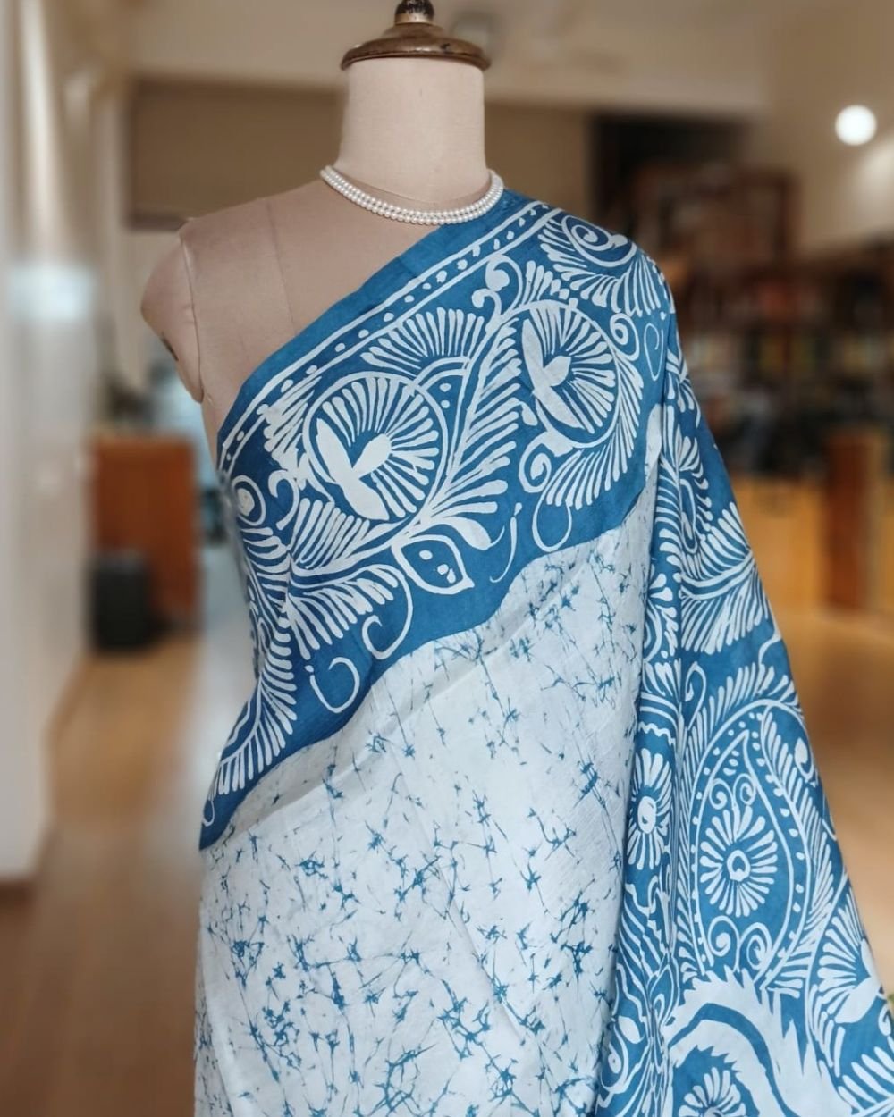 Batik Silk Saree from Murshidabad – (BSSM0003) - Image 2