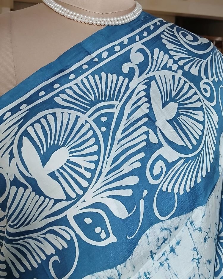 Batik Silk Saree from Murshidabad – (BSSM0003) - Image 3