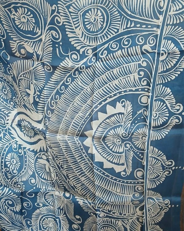 Batik Silk Saree from Murshidabad – (BSSM0003) - Image 4