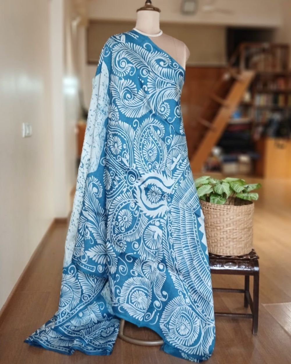 Batik Silk Saree from Murshidabad – (BSSM0003) - Image 6
